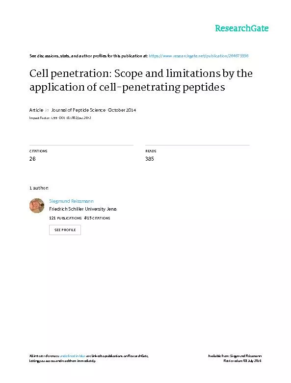 Cellpenetration:scopeandlimitationsbytheapplicationofcell-penetratingp