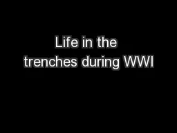 Life in the trenches during WWI