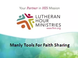 Manly Tools For Faith Sharing