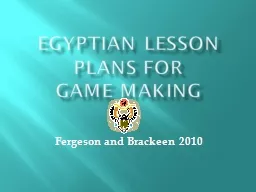 Egyptian Lesson Plans for