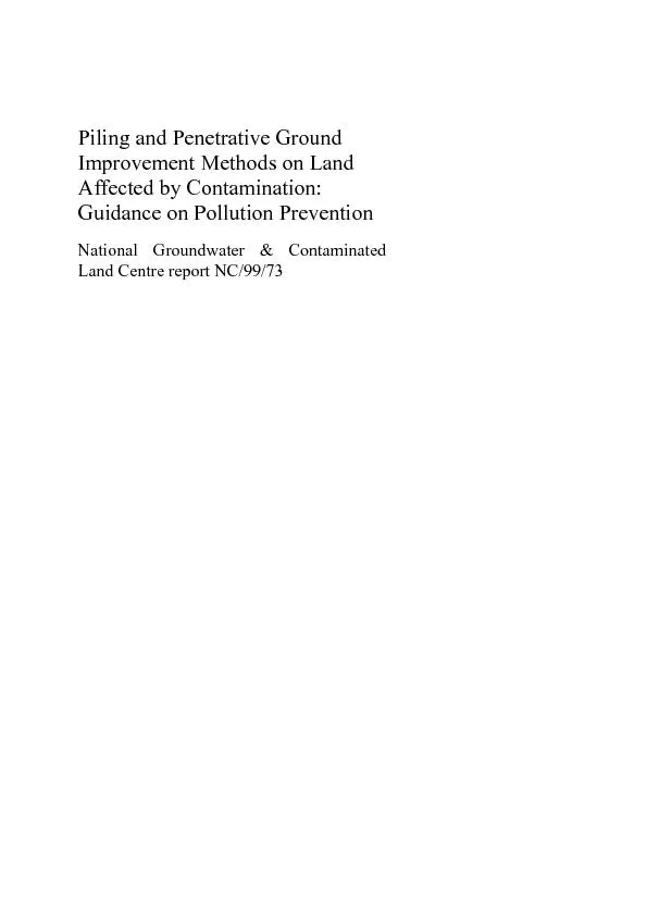 Sample title pagePiling and Penetrative GroundImprovement Methods on L