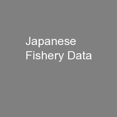 Japanese Fishery Data