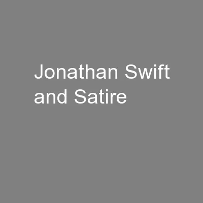 Jonathan Swift and Satire
