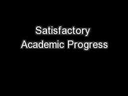 Satisfactory Academic Progress