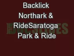 Backlick Northark & RideSaratoga Park & Ride