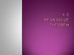 4.2 Mean value theorem