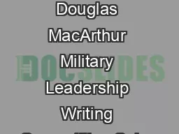 General Douglas MacArthur Military Leadership Writing Competition Subm