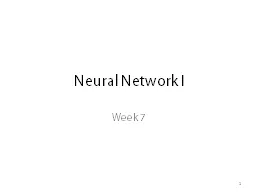 Neural Network I