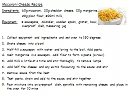 Macaroni Cheese Recipe