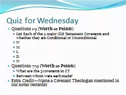 Quiz for Wednesday