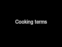 Cooking terms