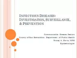 Infectious Diseases:  Investigation, Surveillance, & Pr