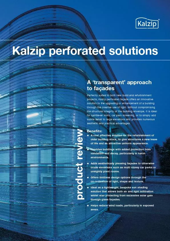 Kalzip perforated solutions