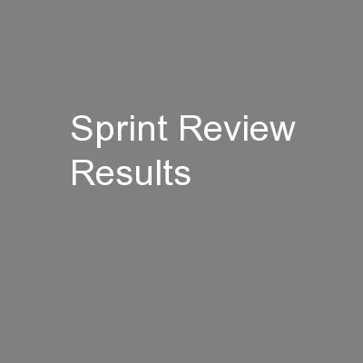 Sprint Review Results