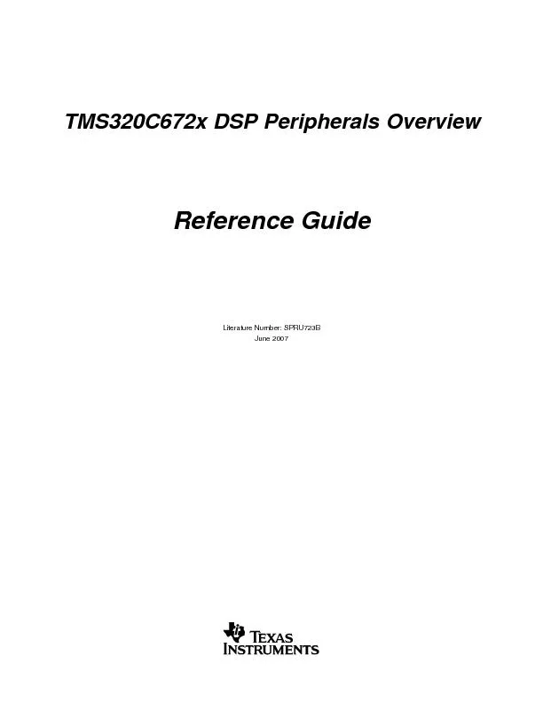 DSPPeripheralsOverviewGuideNumber:SPRU723BJune2007