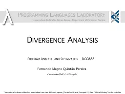 Divergence Analysis