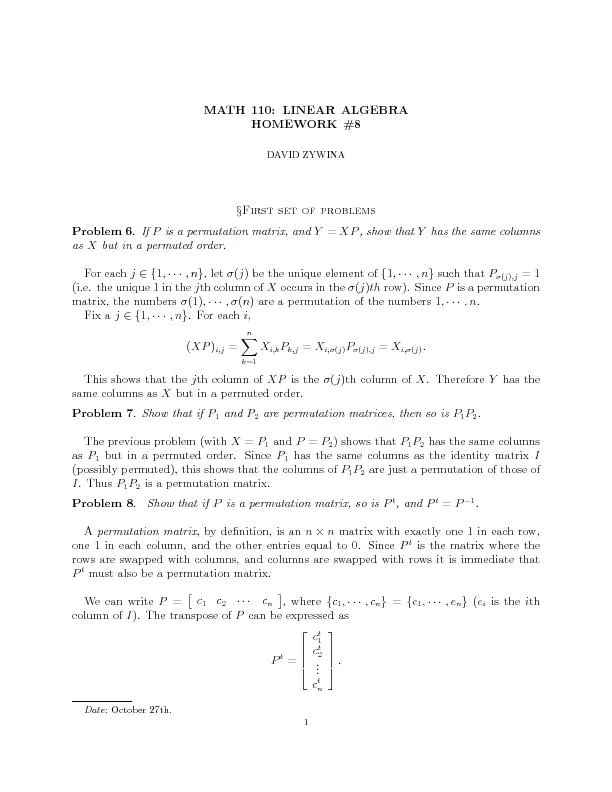 MATH110:LINEARALGEBRAHOMEWORK#8DAVIDZYWINAFirstsetofproblemsProblem6is
