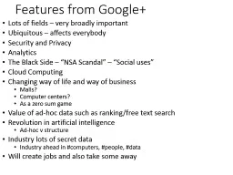 Features from Google+