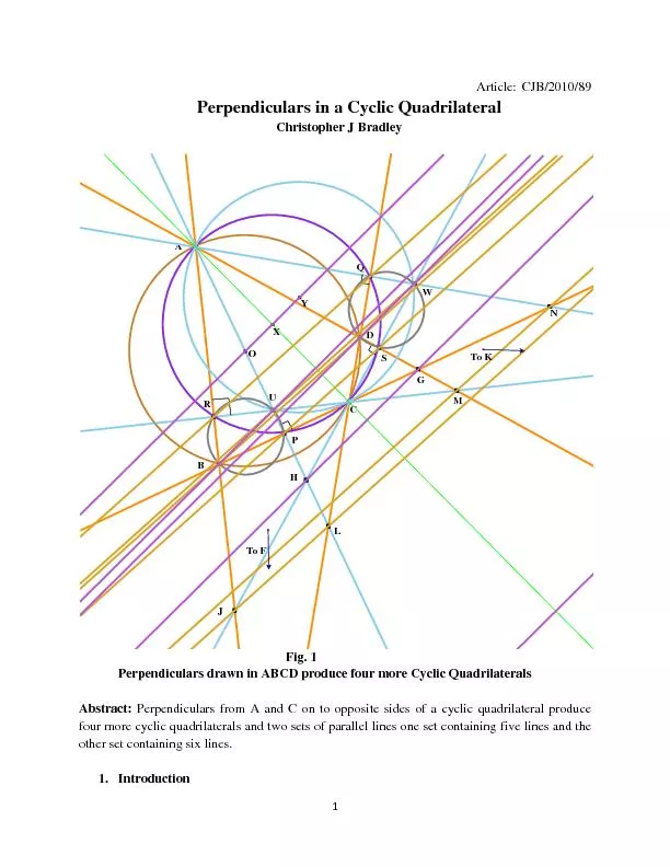 Perpendiculars in a Cyclic Quadrilateral