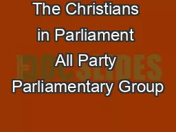 The Christians in Parliament All Party Parliamentary Group