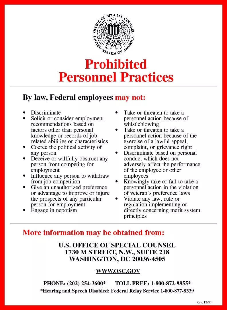 ProhibitedBy law, Federal employees
