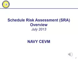 Schedule Risk Assessment (SRA