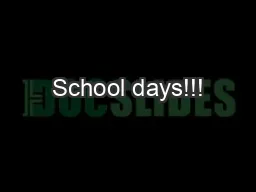 School days!!!