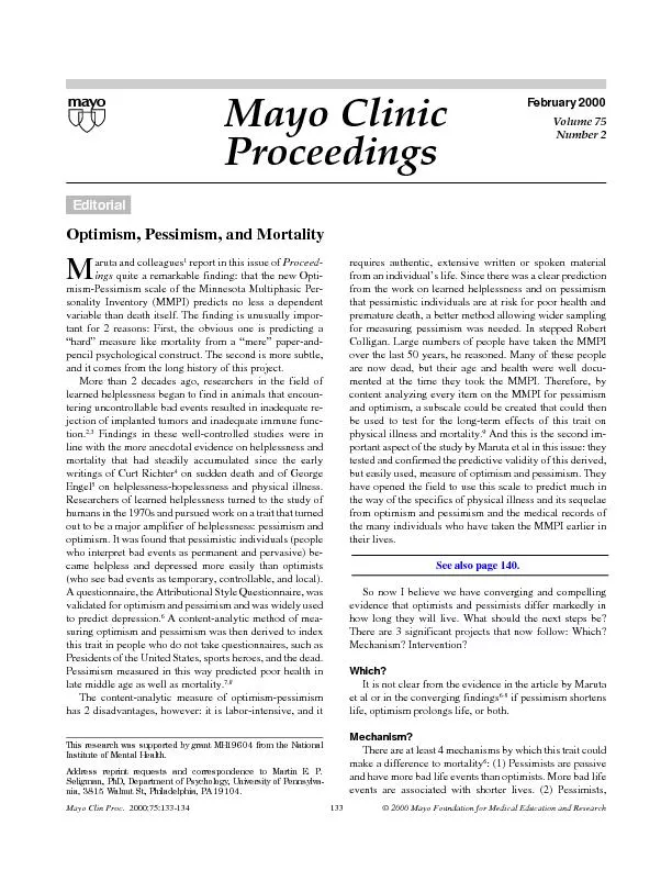 Maruta and colleagues1 report in this issue of Proceed-ings quite a re