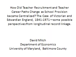 How Did Teacher Recruitment and Teacher Career Paths Change