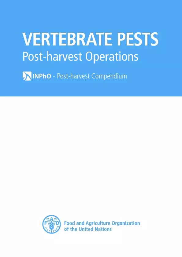 VERTEBRATE PESTSPost-harvest Operations       - Post-harvest Compendiu