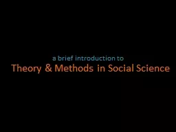 Theory & Methods in Social Science