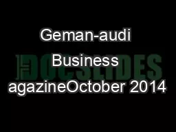 Geman-audi Business agazineOctober 2014