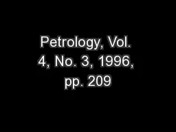 Petrology, Vol. 4, No. 3, 1996, pp. 209