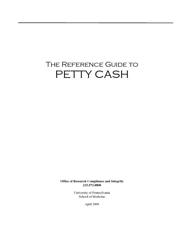 The Reference Guide to Petty Cash
