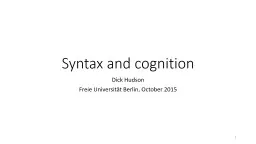 Syntax and cognition
