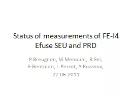 Status of measurements of FE-I4