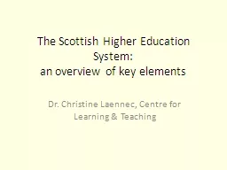 The Scottish Higher Education System: