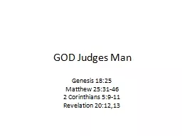 GOD Judges Man
