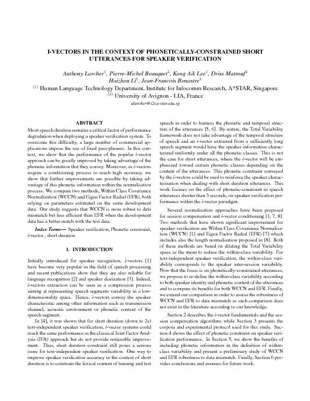 2.TOTALVARIABILITYPARADIGM2.1.I-vectorextractionI-vectorsarenowverypop