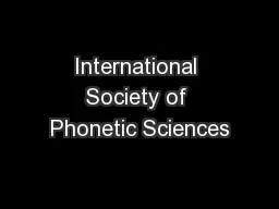 International Society of Phonetic Sciences