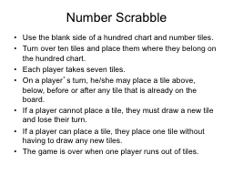 Number Scrabble