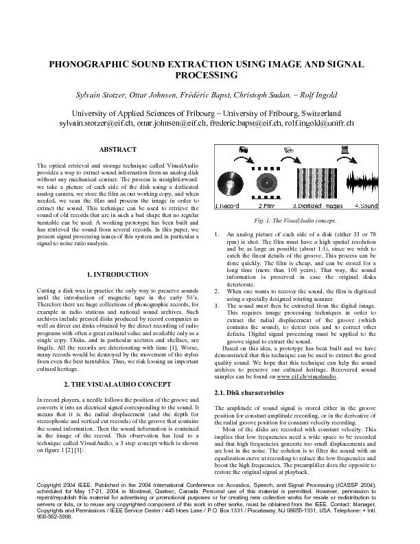 Copyright 2004 IEEE. Published in the 2004 International Conference on