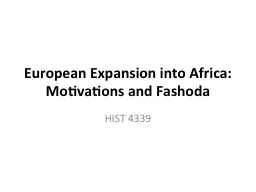 European Expansion into Africa: