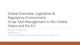 Global Overview: Legislative & Regulatory Environment.