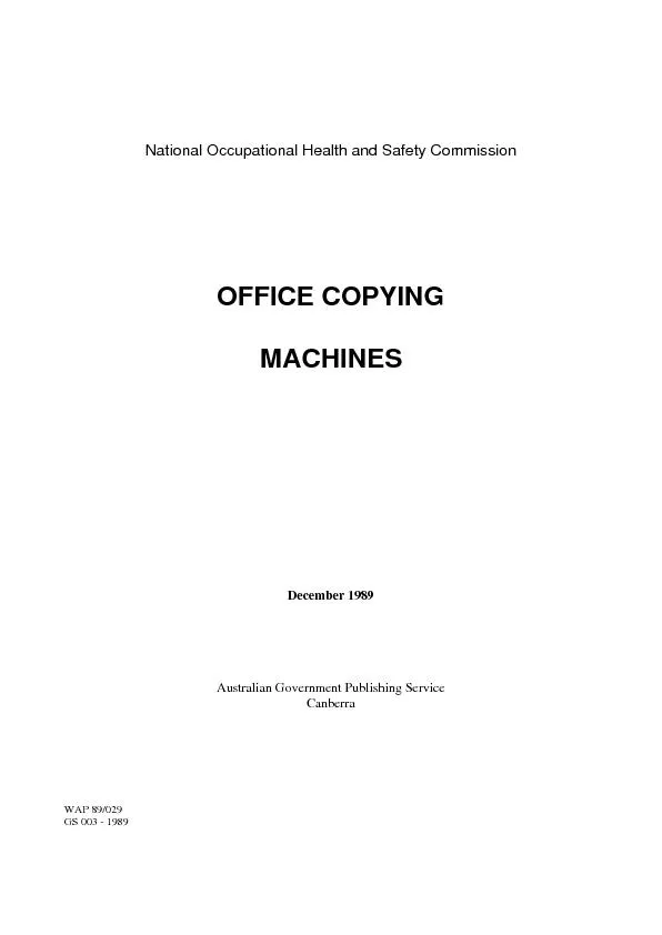 National Occupational Health and Safety Commission        OFFICE COPYI