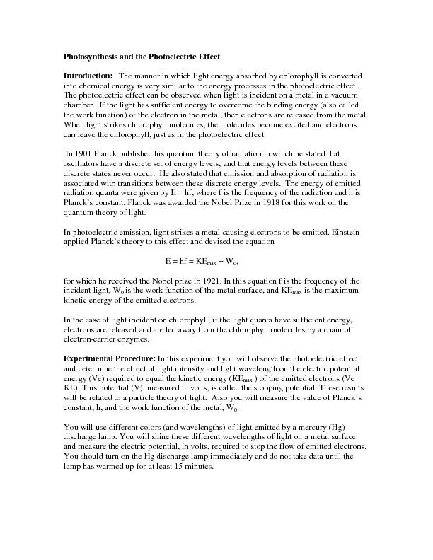 PDF-PhotosynthesisandthePhotoelectricEffectIntroduction:Themannerinwhichli