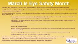 March Is Eye Safety Month