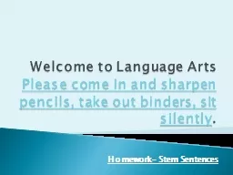 Welcome to Language Arts