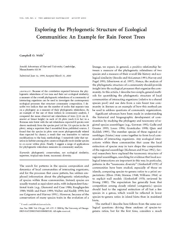 vol.156,no.2theamericannaturalistaugust2000ExploringthePhylogeneticStr