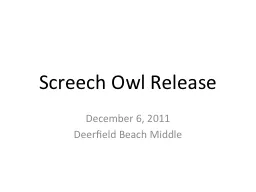 Screech Owl Release